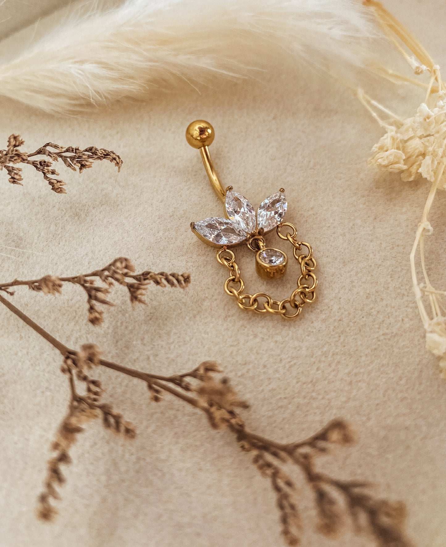 Bauchnabelpiercing Gilded Petals