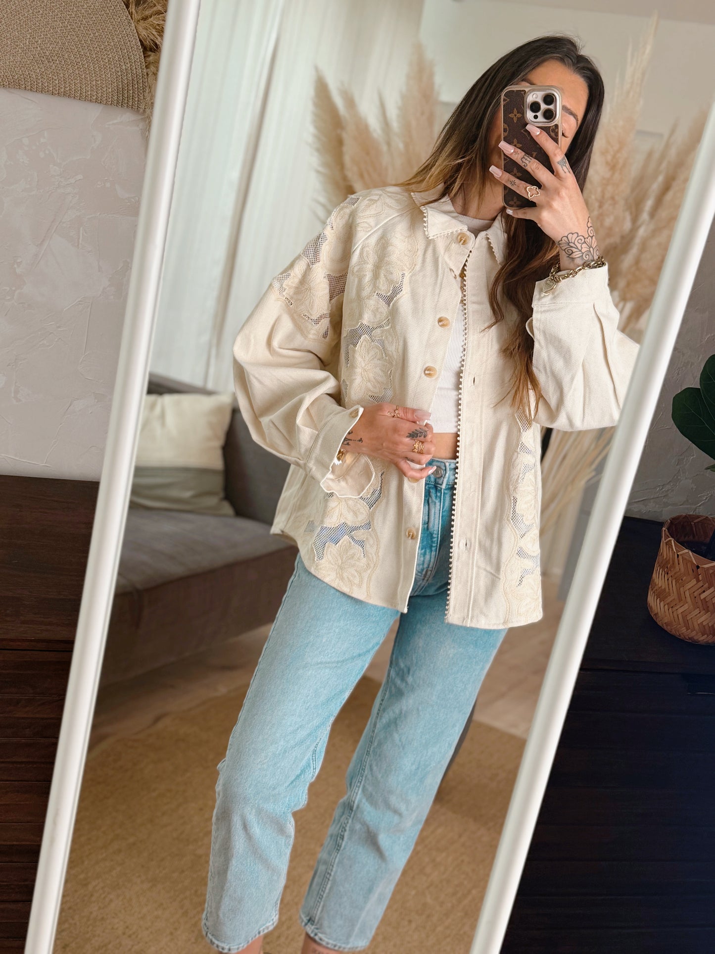 Soft Beige Lace Jacket