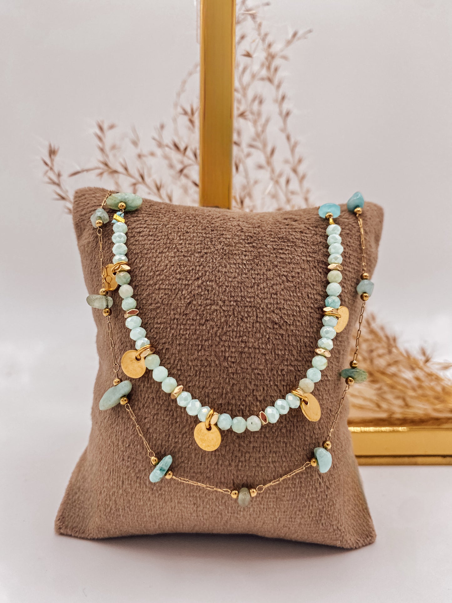 Doppelkette Aqua Glow