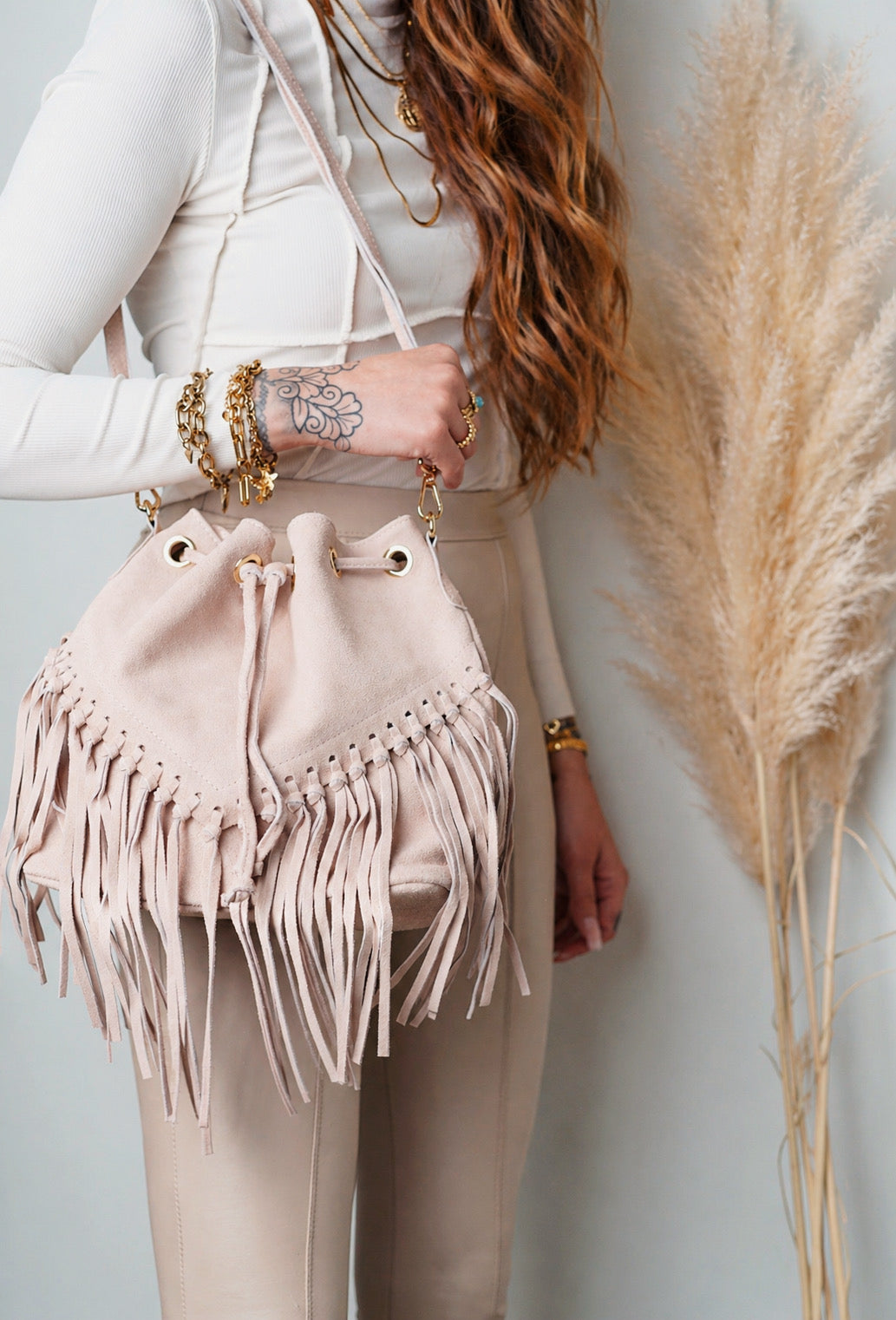 Echtleder Tasche Rosa Bluenatina