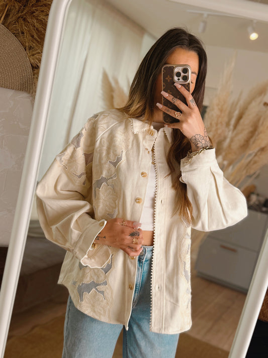Soft Beige Lace Jacket