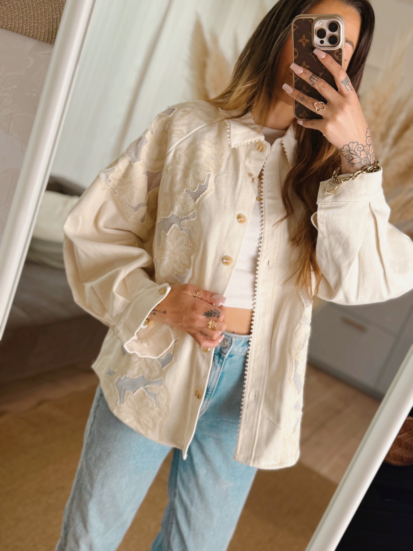 Soft Beige Lace Jacket