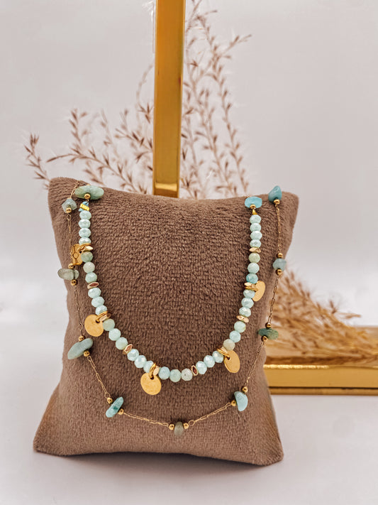 Doppelkette Aqua Glow